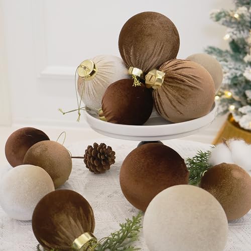 4IN Velvet Ornaments for Christmas Tree Decor (6 Count)