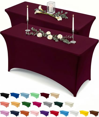 Spandex Table Cloth 2 Pack [6FT (2 Count)