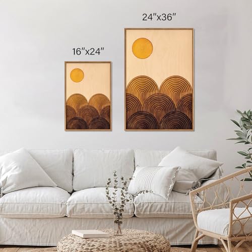 Mid Century Modern Framed Canvas Wall Art Set