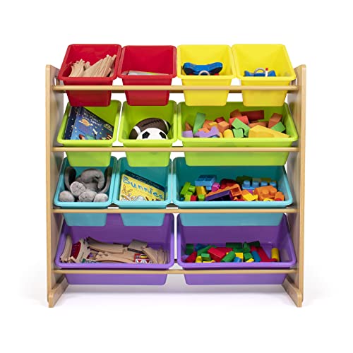 Kids Toy Storage Organizer with 12 Plastic Bins (12 Count)