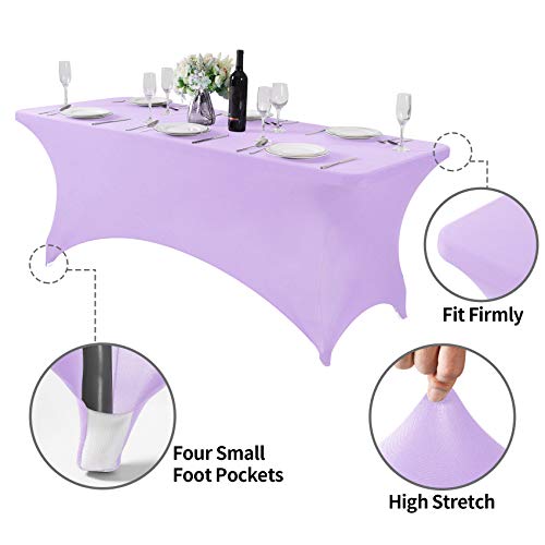 Spandex Table Cover for 6Ft or 4fT or 8ft Table Universal Fitted Stretch Tablecloth for Party