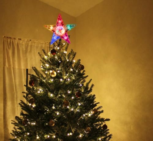 Christmas Tree Topper Star with 10 Multicolor Lights Star Topper for Christmas Tree Decorations