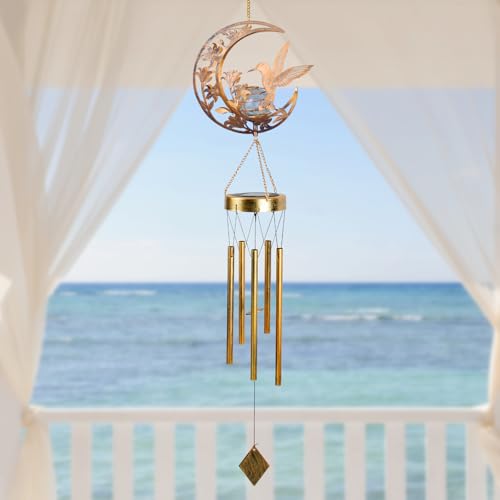 Moon & Hummingbird Wind Chimes