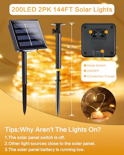 Solar String Lights Outdoor (2 Count)