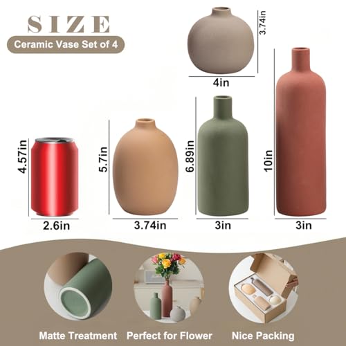 Modern Ceramic Vase Set (4 Count)