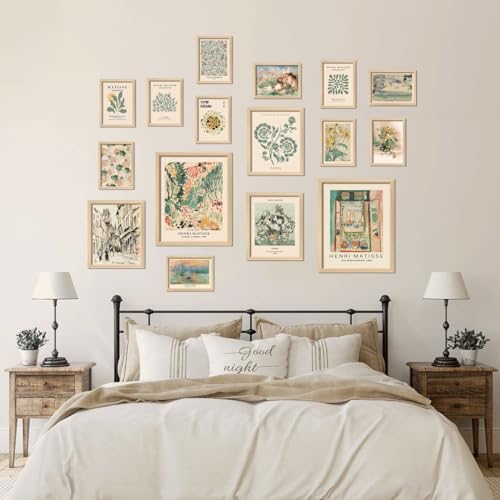 16 PCS Sage Green Wall Art Decor (16 Count)