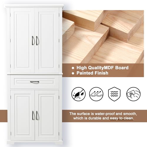 72.2" Tall Storage Cabinet with 4 Doors and Drawer