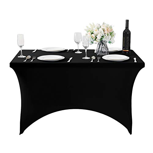 Spandex Table Cover for 4FT or 6ft or 8ft Table Universal Fitted Stretch Tablecloth for Party