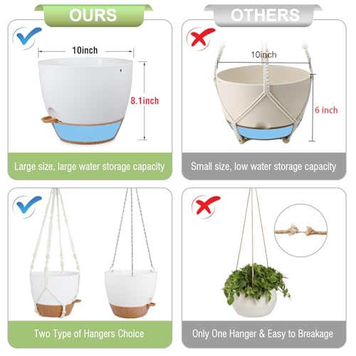 10 inch Self Watering Hanging Planters (2 Count)