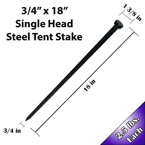 Heavy Duty Single Head Tent Stakes (10 Count)