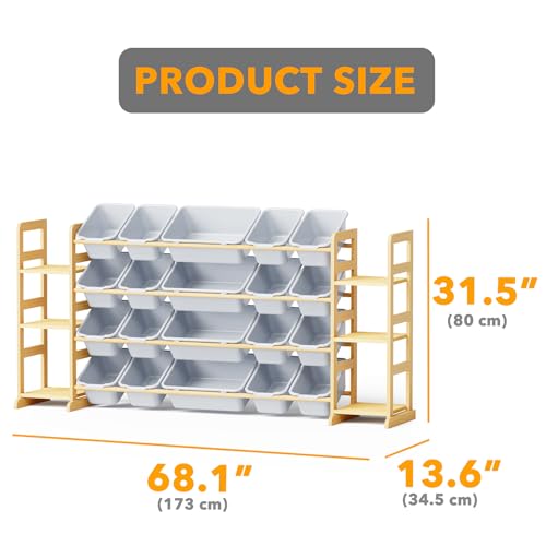 Toy Storage Organizer with 6 Shelves and 20 Bins