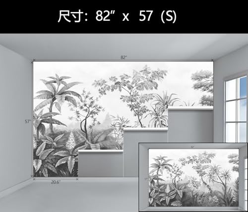 Gray Tropical Jungle Wallpaper Mural Peel and Stick for Bedroom