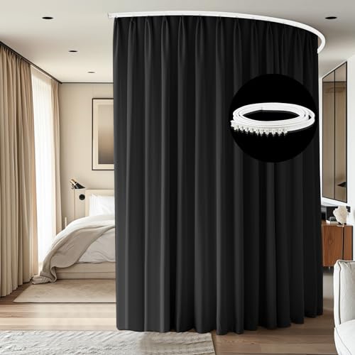 Room Divider Ceiling Mounted Curtains Track Sets Extra Wide Blackout Curtain Flexible Tracks for Bedroom Office Privacy Partition Separator