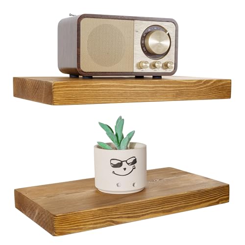 Wood Floating Shelves for Wall 12 inch Set of 2