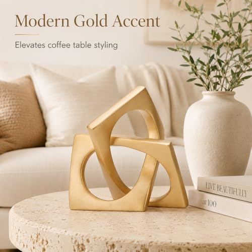 Gold Knot Statue for Coffee Table Centerpiece Decor