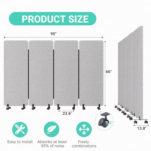 4 Panel Soundproof Room Divider