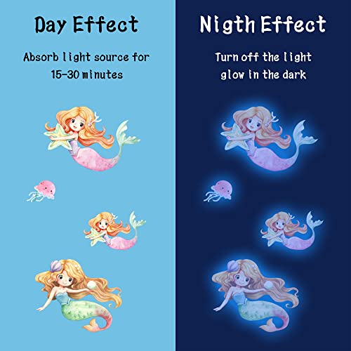 Glow in The Dark Stars Mermaid Wall Decals