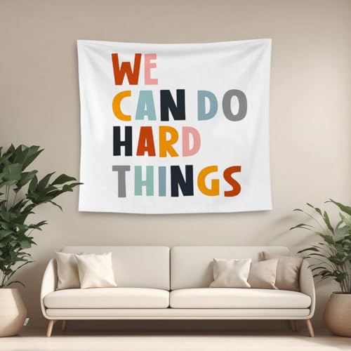 We Can Do Hard Things Inspirational Tapestry
