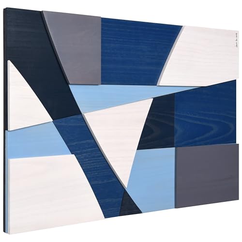 Whispers of Blues II" Hand Made & Hand Finished Solid Wood Abstracts (19 Count)
