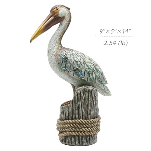 Standing Pelican Statue and Sculpture Coastal Decor