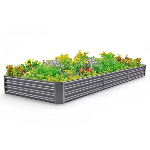 12×4×1ft Galvanized Raised Garden Bed Kit for Vegetables