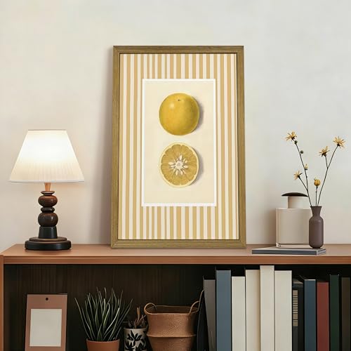 Yellow Lemon Canvas Wall Art Framed