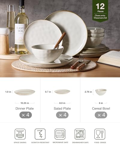 Ocean Round Dinnerware Sets for 4 (6 Count)