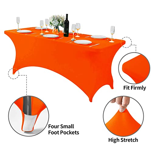 Spandex Table Cover for 6Ft or 4fT or 8ft Table Universal Fitted Stretch Tablecloth for Party