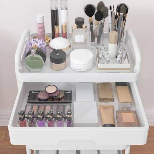 3 Tier Utility Cart with Drawer & Wheels