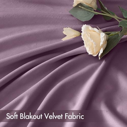 Lavender Blackout Velvet Curtains Drapes 84 Inch Long 52"x84" (2 Count)