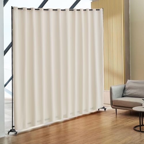 Room Divider Portable Panel Room Divider with Wheels Curtain Divider Stand