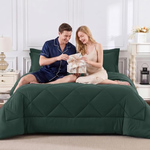 Full Comforter Set 82"x86" Forest Green