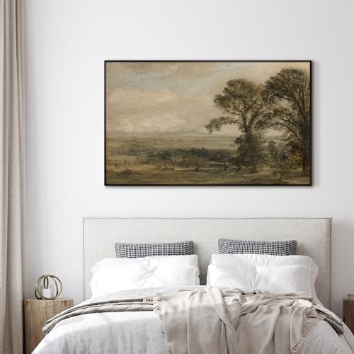 30"x60" Extra Large Framed Wall Art Vintage Landscape with Trees and Distant Horizon for Home Living Room Bedroom Decor