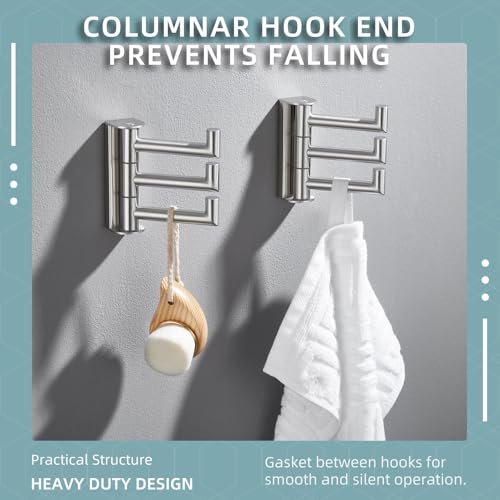 Brushed Nickel Towel Hooks (2 Count)