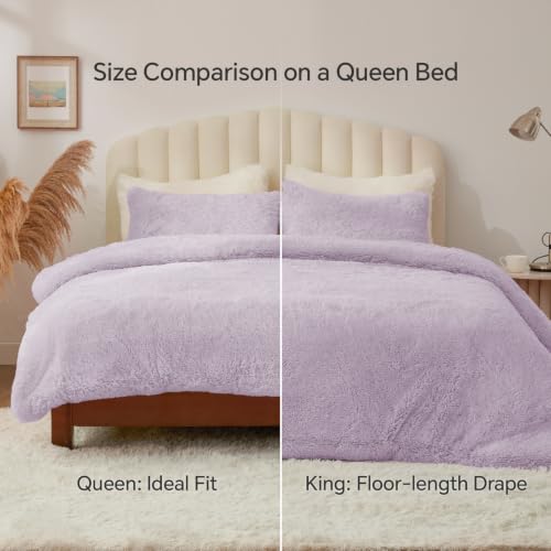 Lavender Fluffy Comforter Set Queen