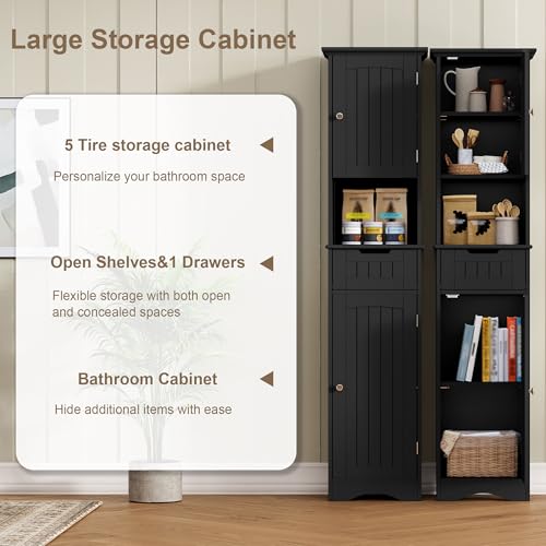 67" Tall Bathroom Storage Cabinet
