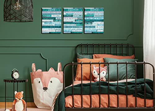 Motivational Quotes Teal Wall (3 Count)