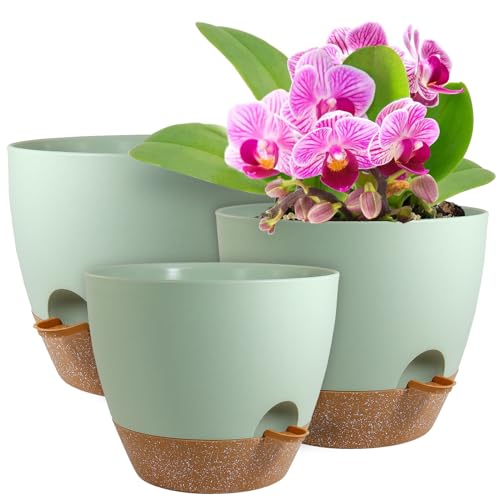 12/10/9 inch Self Watering Pots for Indoor Outdoor Plants, Set of 3 (3 Count)