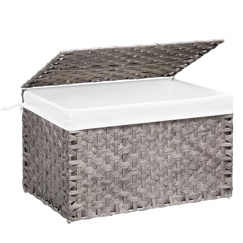 Large Wicker Storage Basket with Lid