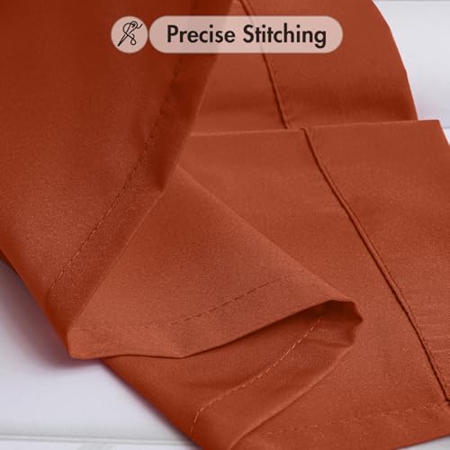 Burnt Orange Fall Privacy Sheer Curtains 2 Panels 42W x 63L (2 Count)