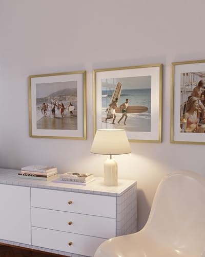 20x20 Gold Metal Picture Frames Matted to 16x16 (3 Count)