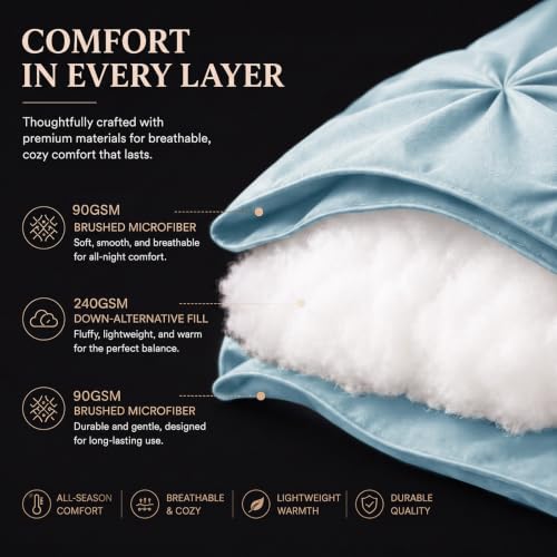Queen Comforter Set Light Blue (7 Count)