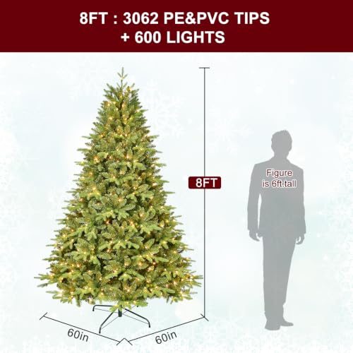 8FT Prelit Artificial Christmas Tree