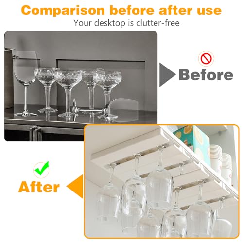 4 Pcs Wine Glass Holder Under Shelf or Cabinet Punch (4 Count)