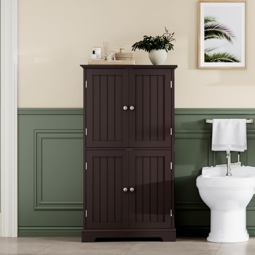 Bathroom Floor Cabinet with Adjustable Shelves