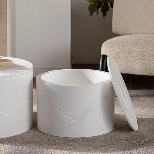 White Round Coffee Table Set of 2 (2 Count)
