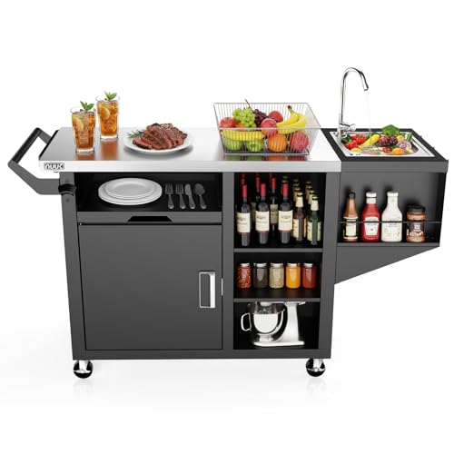 Outdoor Grill Cart on Wheel