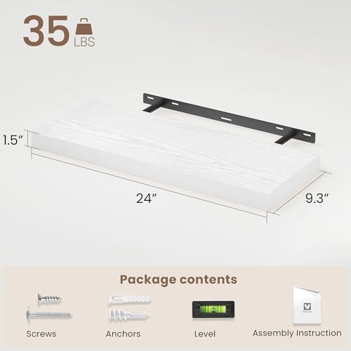 Floating Shelves 9 inch Deep 24”Long Set of 2 (2 Count)