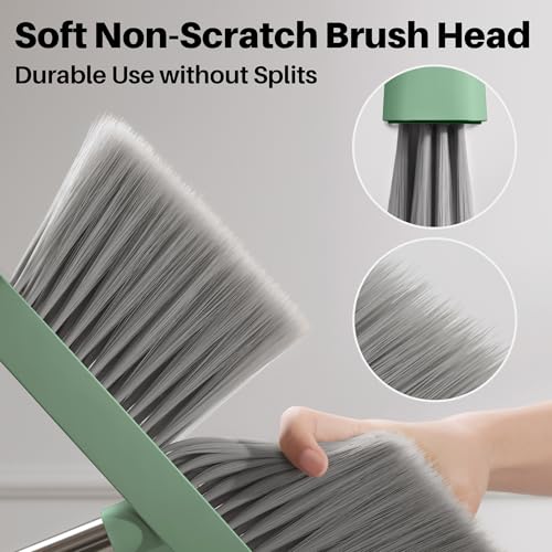 Dark Teal Green Broom and Dustpan Set
