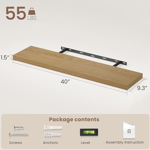 Floating Shelves 9 inch Deep 40”Long Set of 2 (2 Count)